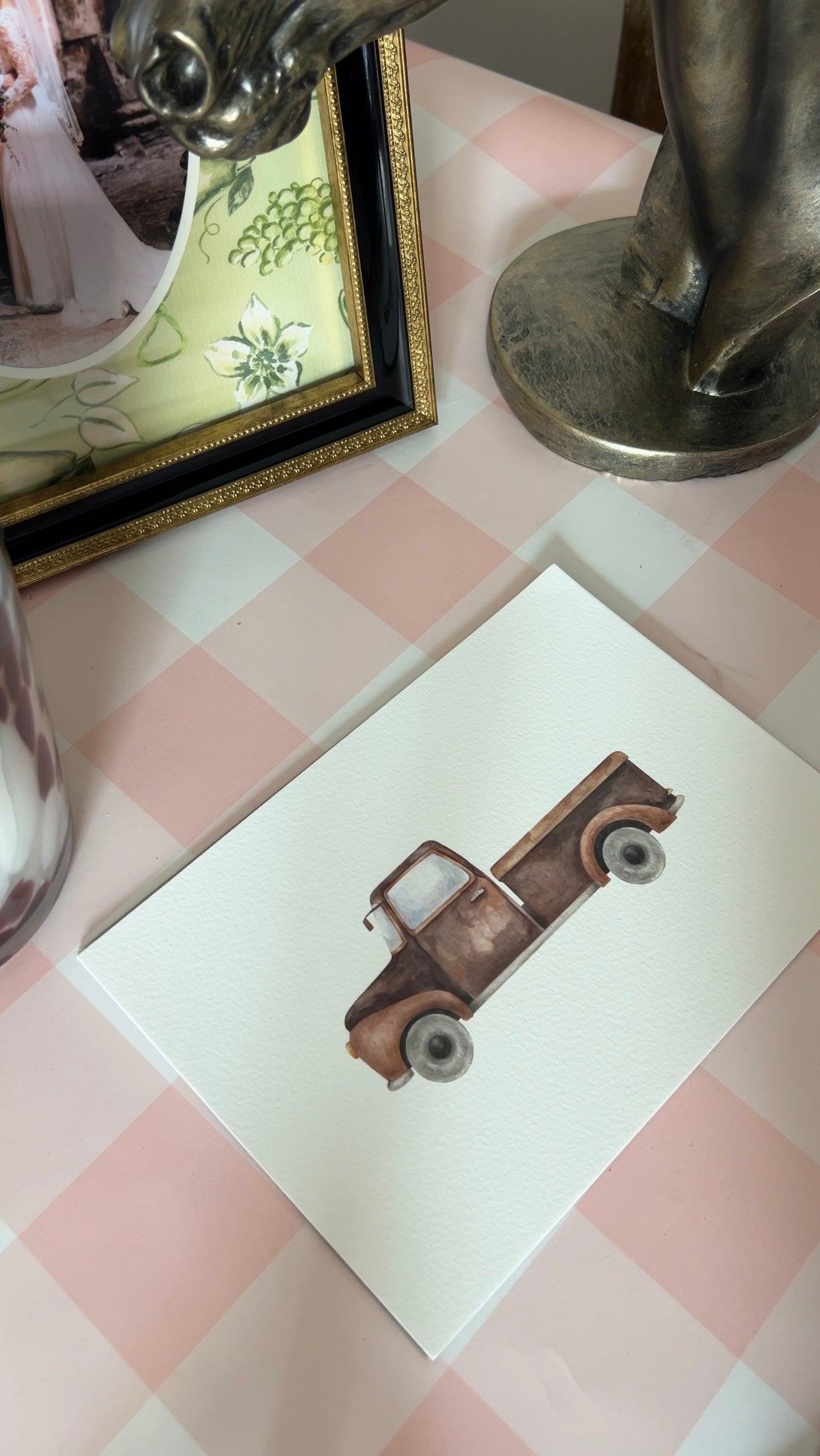 Coeur et Maman Nursery Art Print - pickup Truck