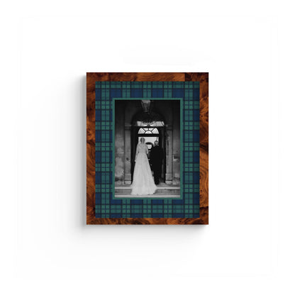 Black Watch Tartan Photo Mount - custom photo mat for framing -burlwood frame - wall hanging - Coeur et Maman