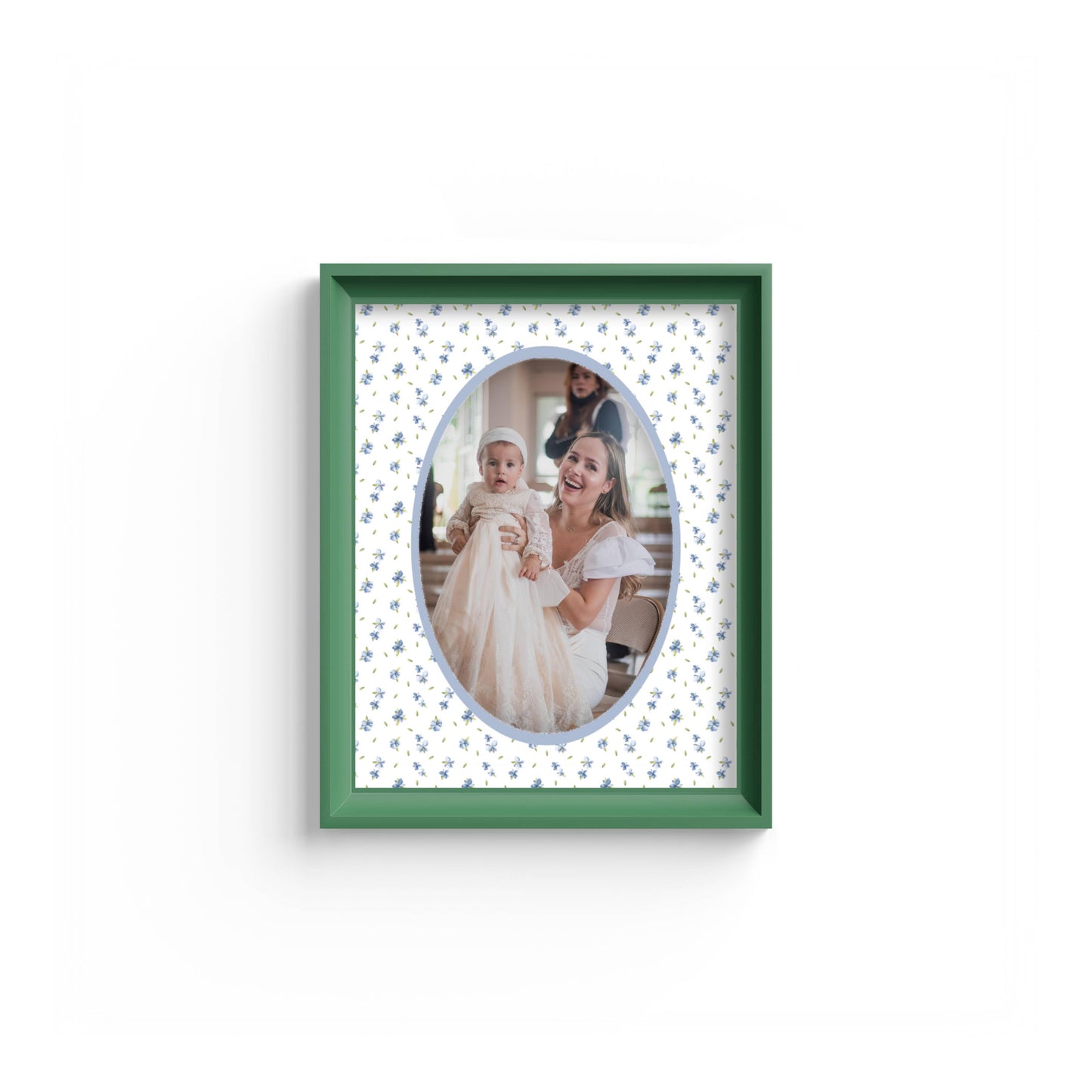 Floral Photo Mount - mount for picture frame - green frame - wall hanging - Coeur et Maman