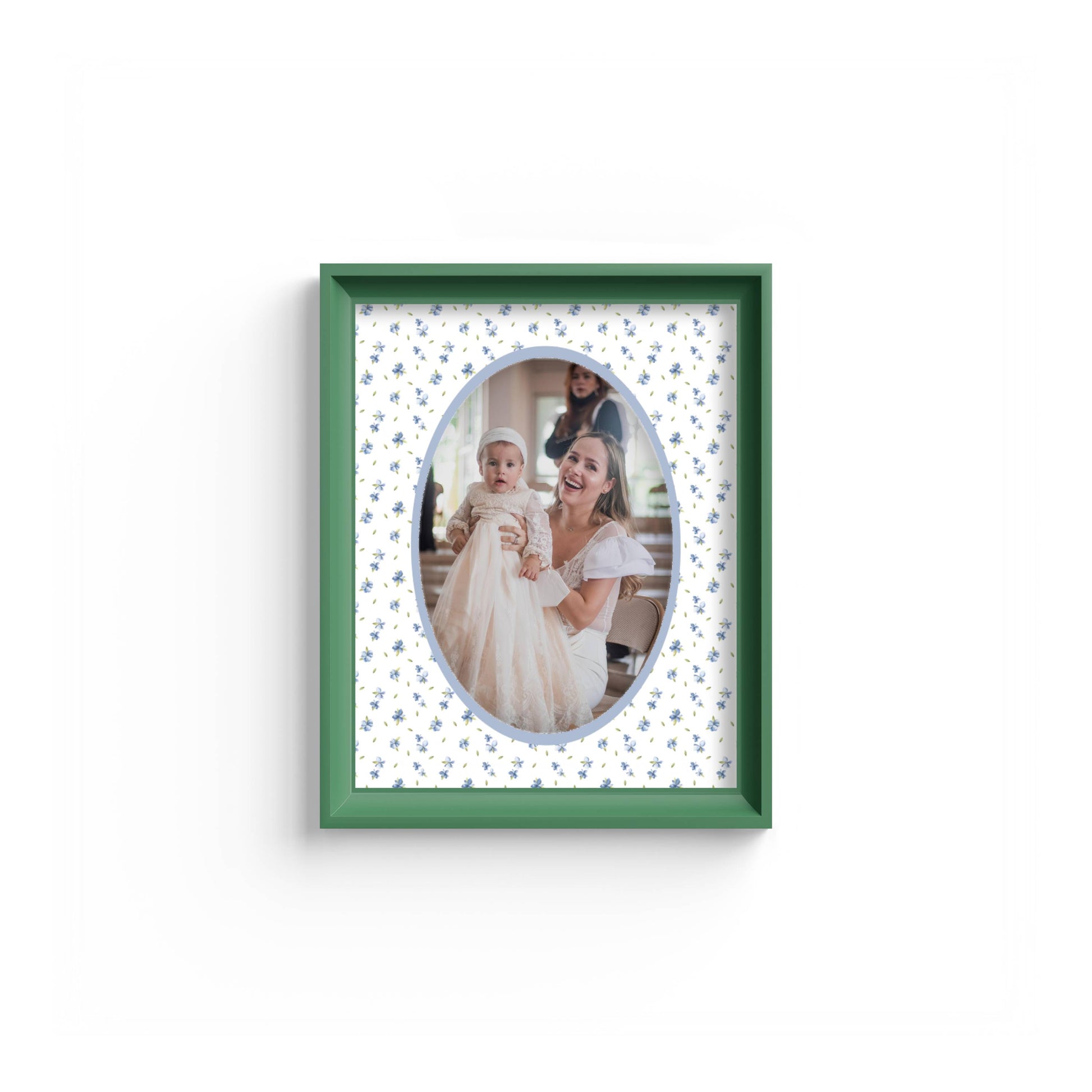 Floral Photo Mount - mount for picture frame - green frame - wall hanging - Coeur et Maman