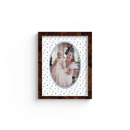 Floral Photo Mount - custom photo mat for framing -burlwood frame - wall hanging - Coeur et Maman