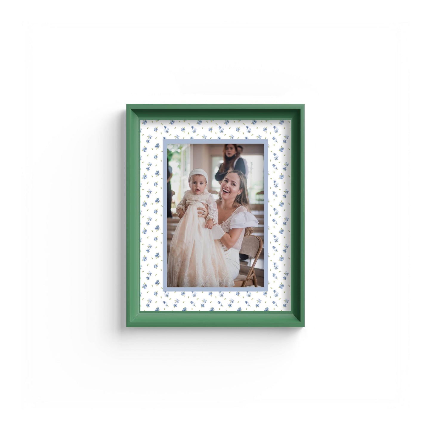 Floral Photo Mount - mount for picture frame - green frame - wall hanging - Coeur et Maman