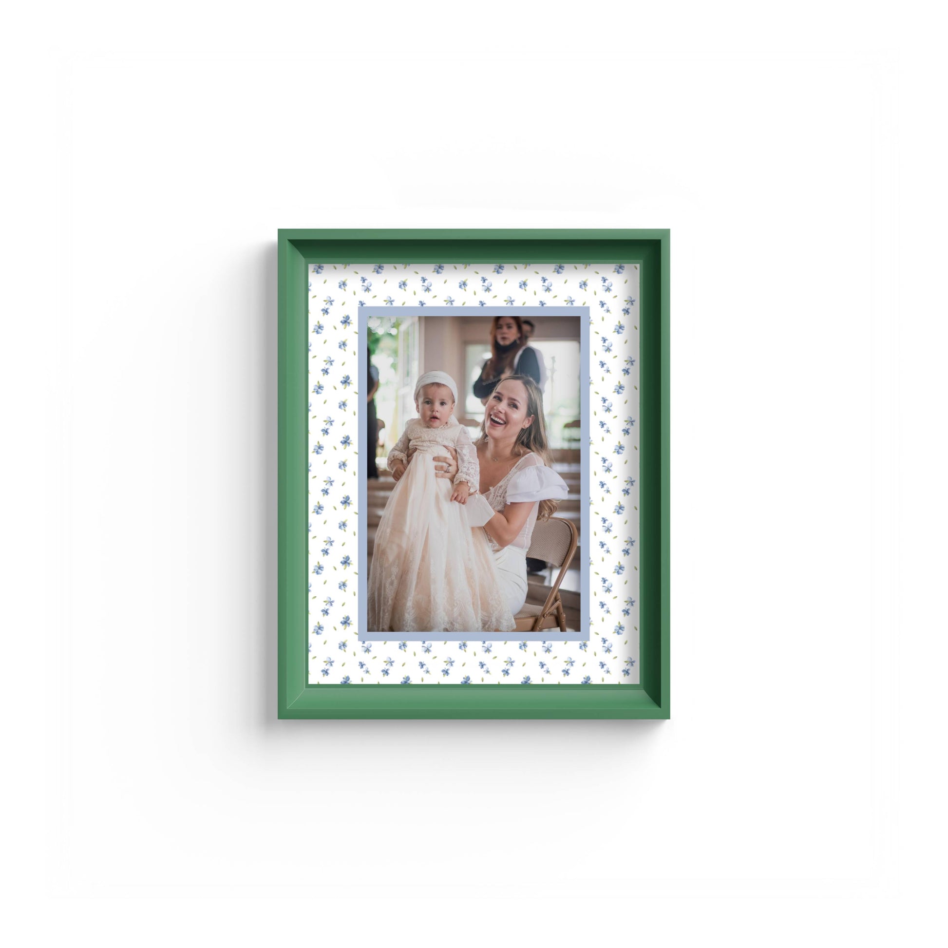 Floral Photo Mount - mount for picture frame - green frame - wall hanging - Coeur et Maman