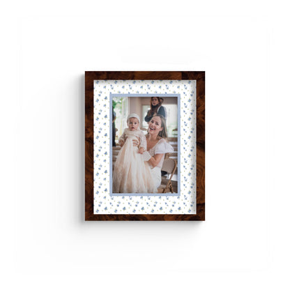 Floral Photo Mount - custom photo mat for framing -burlwood frame - wall hanging - Coeur et Maman