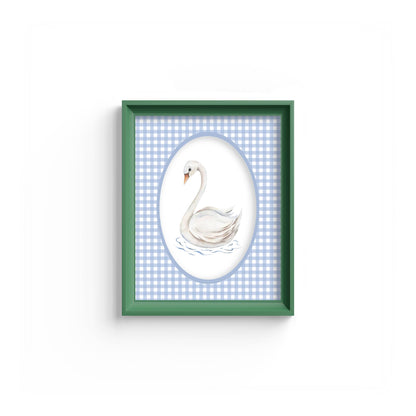 Gingham Photo Mount - mount for picture frame for christening photos -modern christenings gifts -green frame - wall hanging - Coeur et Maman