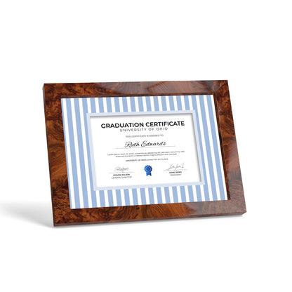 Graduation Photo Mat - Blue Medium Stripes