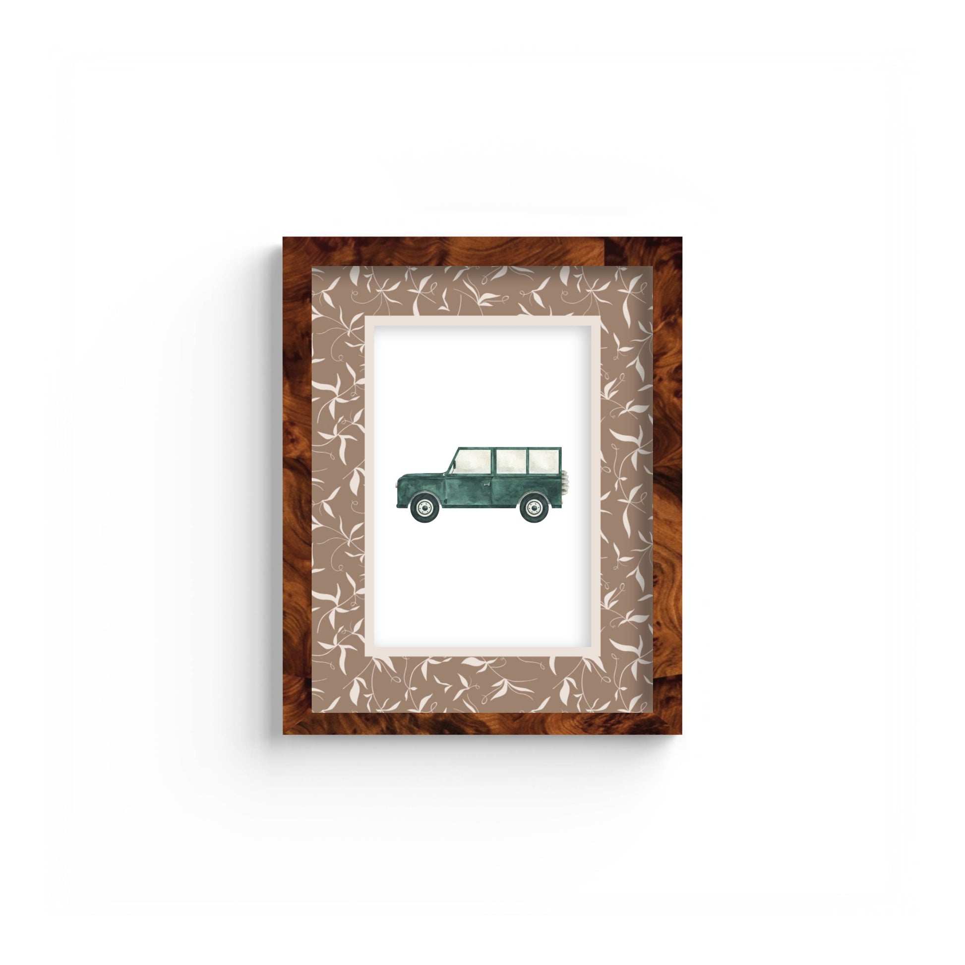 Botanical Photo Mount - custom photo mat for framing - equestrian gifts - burlwood frame - wall hanging - Coeur et Maman