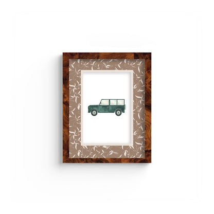 Botanical Photo Mount - custom photo mat for framing - equestrian gifts - burlwood frame - wall hanging - Coeur et Maman