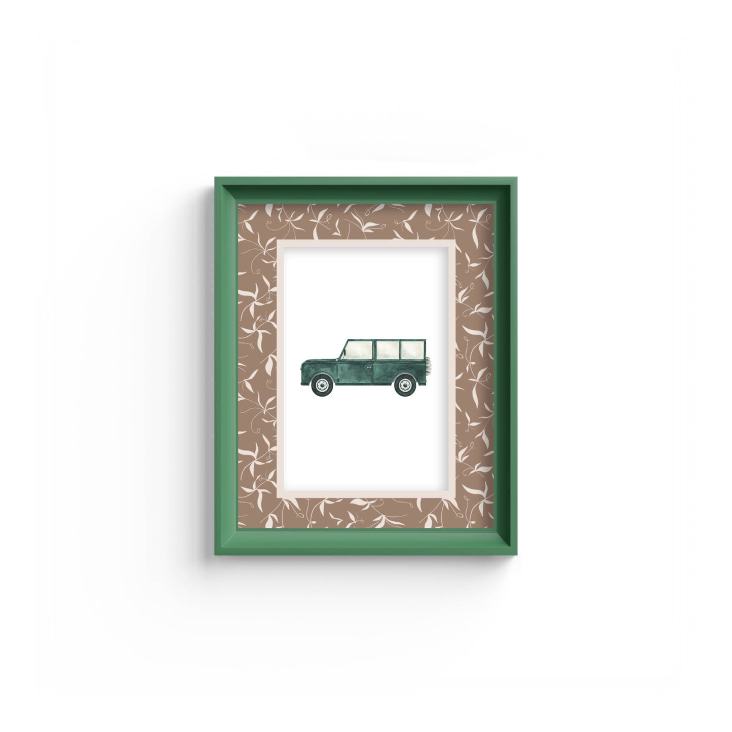 Botanical Photo Mount - mount for picture frame - equestrian gifts - green frame - wall hanging - Coeur et Maman