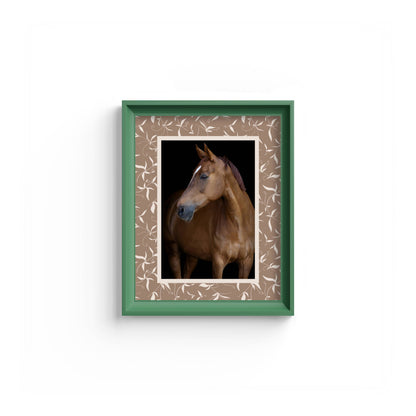 Botanical Photo Mount - mount for picture frame - equestrian gifts - green frame - wall hanging - Coeur et Maman