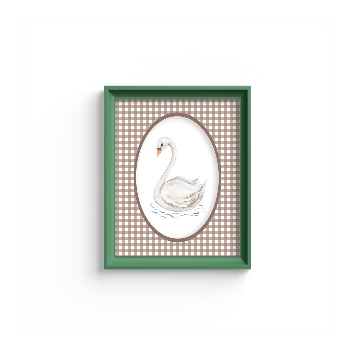 Gingham Photo Mount - mount for picture frame for christening photos -modern christenings gifts -green frame - wall hanging - Coeur et Maman