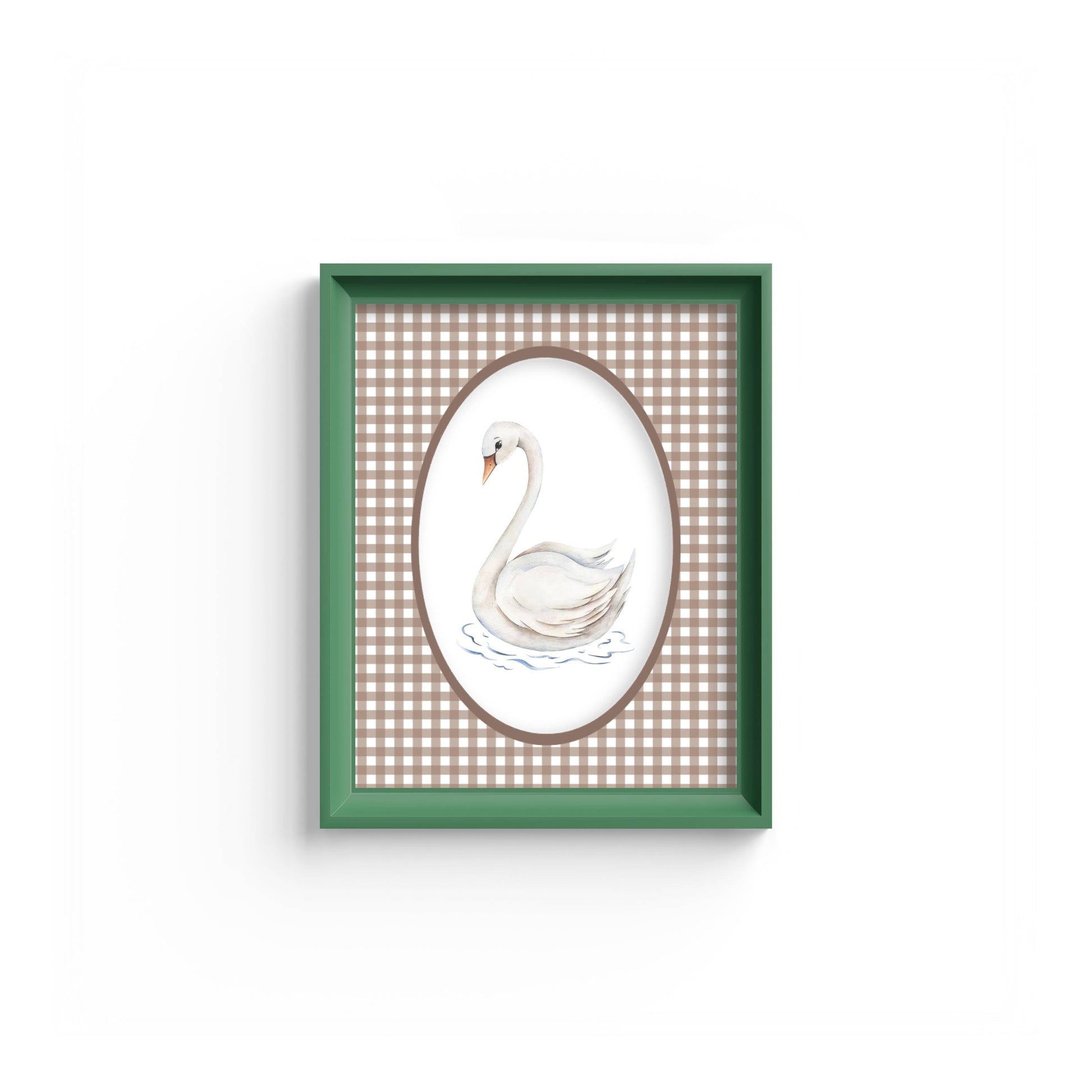Gingham Photo Mount - mount for picture frame for christening photos -modern christenings gifts -green frame - wall hanging - Coeur et Maman