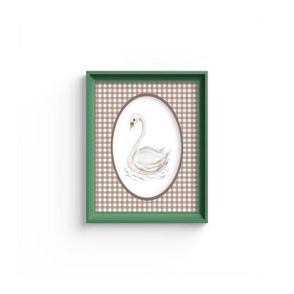 Gingham Photo Mount - mount for picture frame for christening photos -modern christenings gifts -green frame - wall hanging - Coeur et Maman