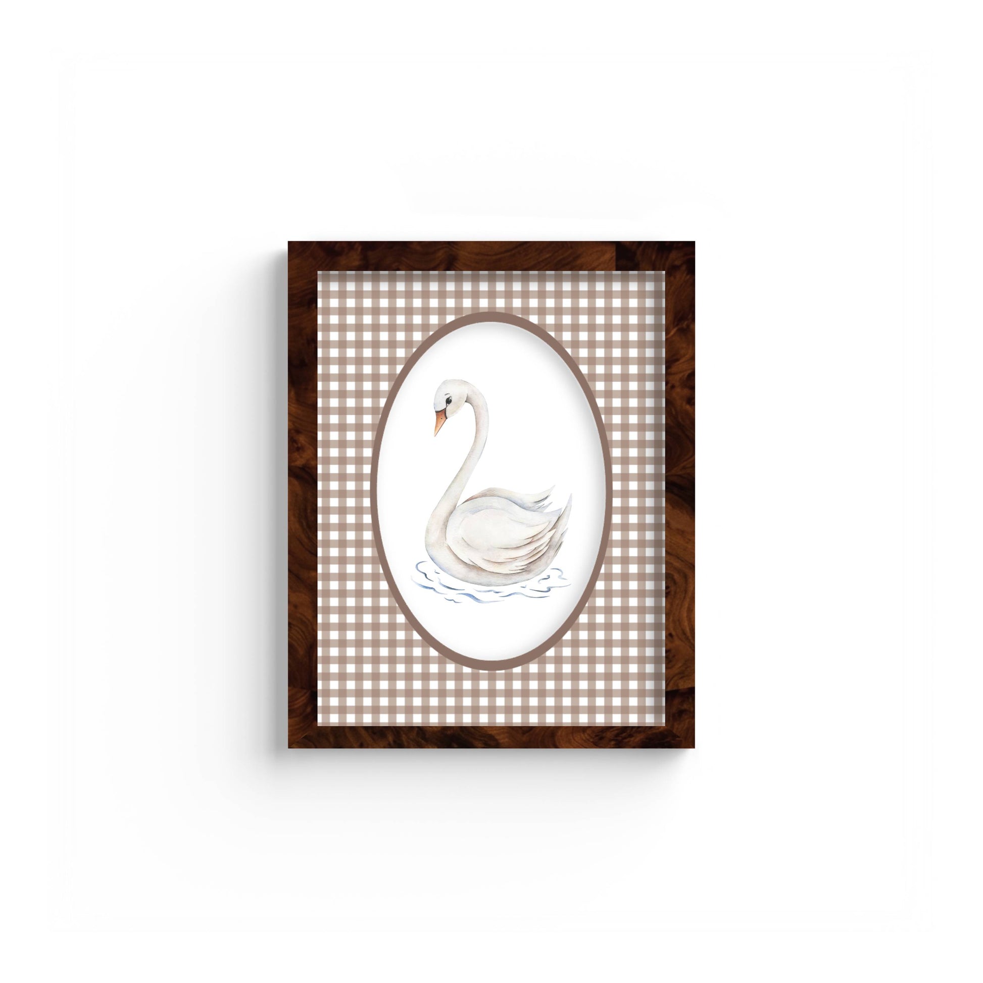 Gingham Photo Mount - custom photo mat for framing christening photos - modern christening gifts - burlwood frame - wall hanging - Coeur et Maman