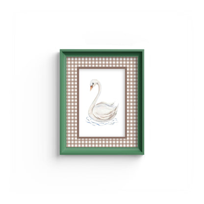 Gingham Photo Mount - mount for picture frame - equestrian gifts - green frame - wall hanging - Coeur et Maman