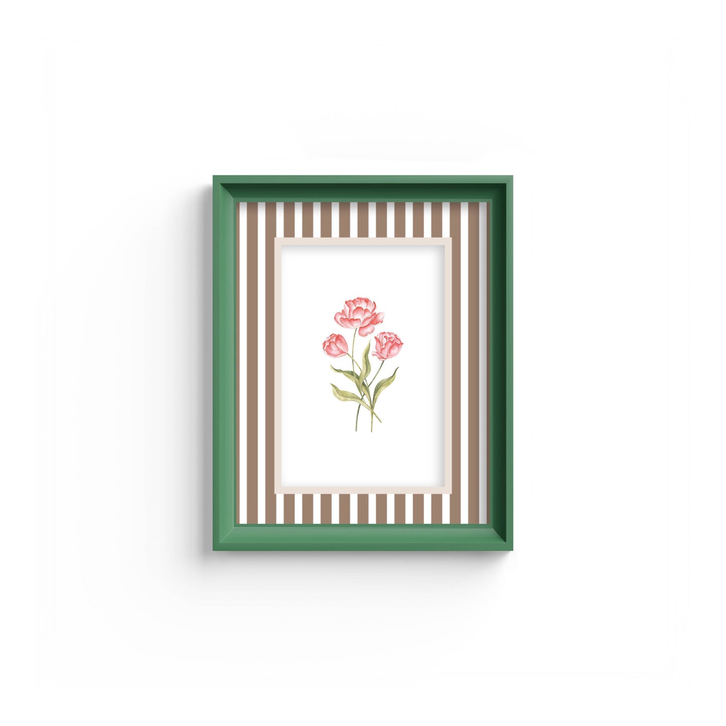 Medium Stripes Photo Mount - mount for picture frame for graduation certificates - green frame - wall hanging - Coeur et Maman