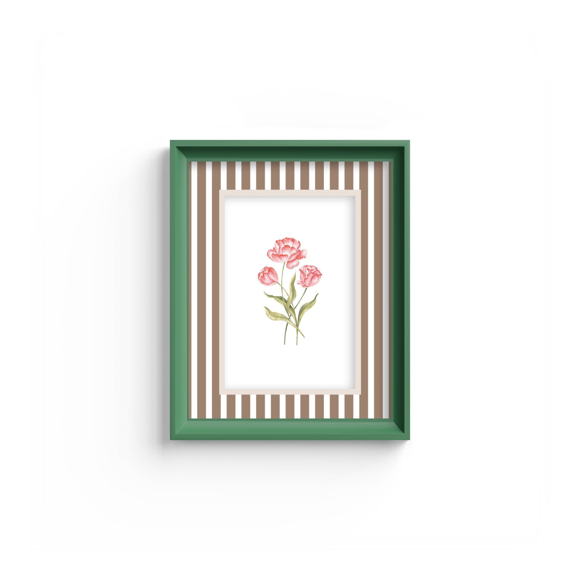 Medium Stripes Photo Mount - mount for picture frame for graduation certificates - green frame - wall hanging - Coeur et Maman