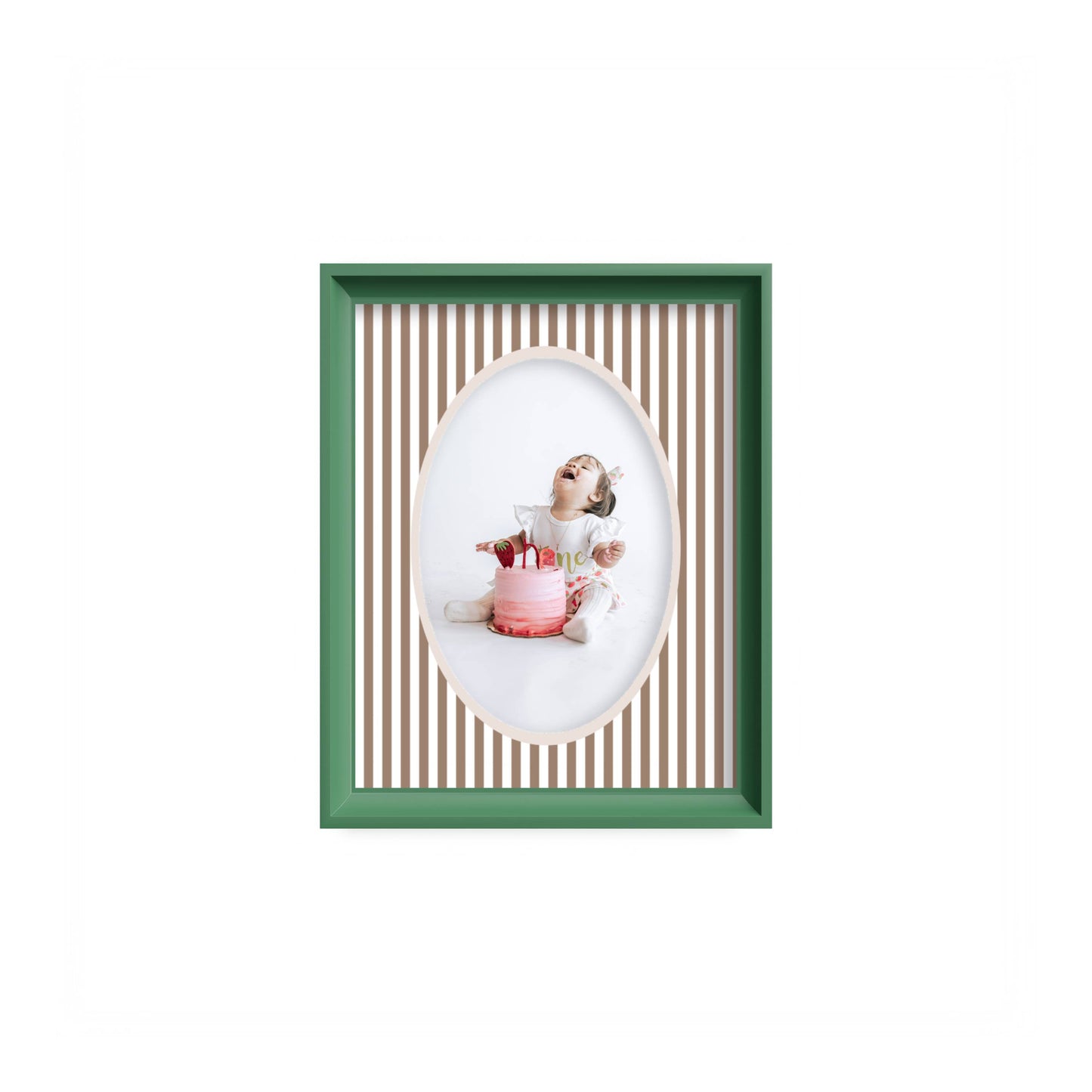 Small Stripes Photo Mount - mount for picture frame - green frame - wall hanging - Coeur et Maman
