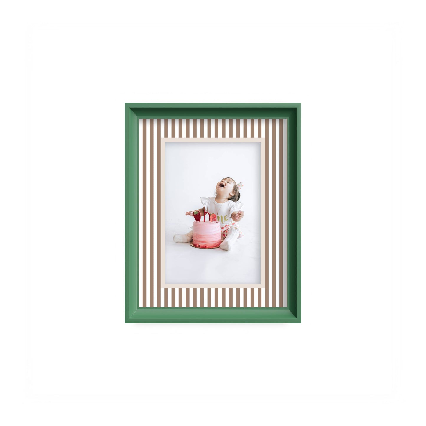 Small Stripes Photo Mount - mount for picture frame - green frame - wall hanging - Coeur et Maman