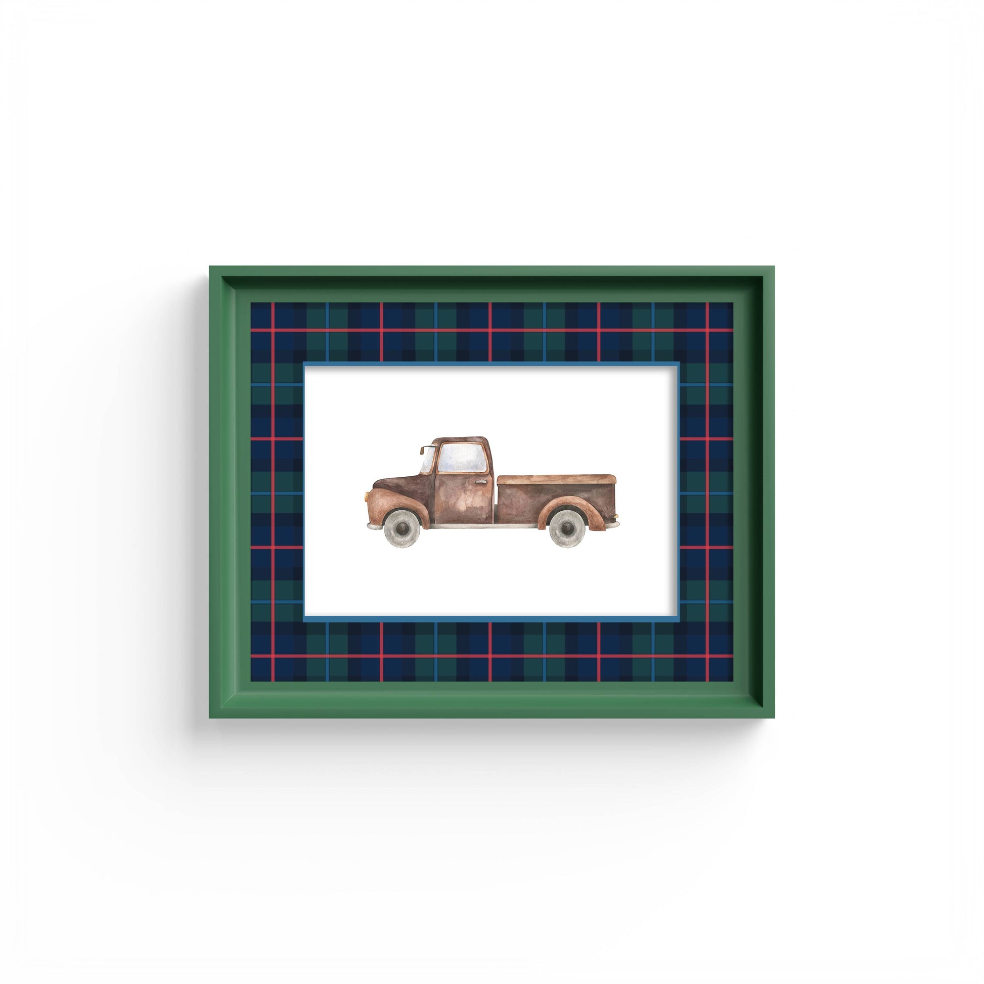 Campbell of Cawdor Tartan Photo Mount - mount for picture frame for wedding photos - modern wedding presents - green frame - wall hanging - Coeur et Maman