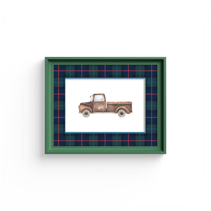 Campbell of Cawdor Tartan Photo Mount - mount for picture frame for wedding photos - modern wedding presents - green frame - wall hanging - Coeur et Maman
