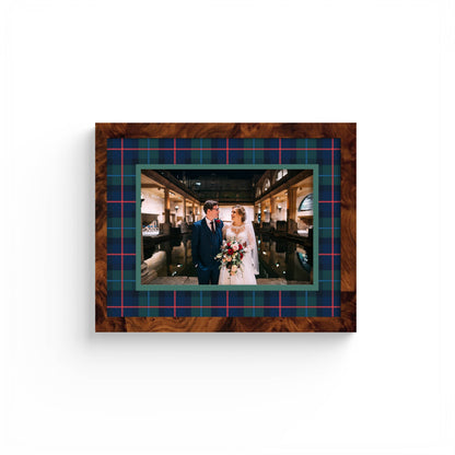 Campbell of Cawdor Tartan Photo Mount - custom photo mat for framing -burlwood frame - wall hanging - Coeur et Maman