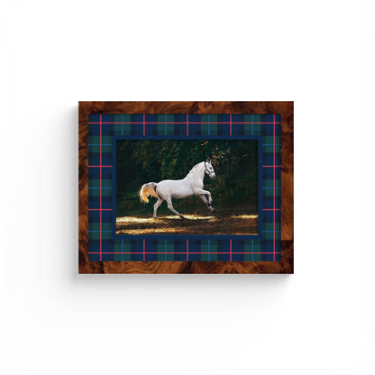 Campbell of Cawdor Tartan Photo Mount - custom photo mat for framing - equestrian gifts - burlwood frame - wall hanging - Coeur et Maman