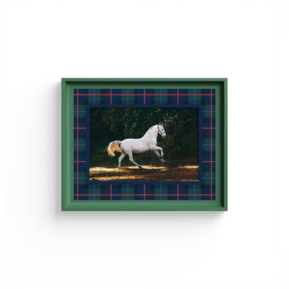 Campbell of Cawdor Tartan Photo Mount - mount for picture frame - equestrian gifts - green frame - wall hanging - Coeur et Maman