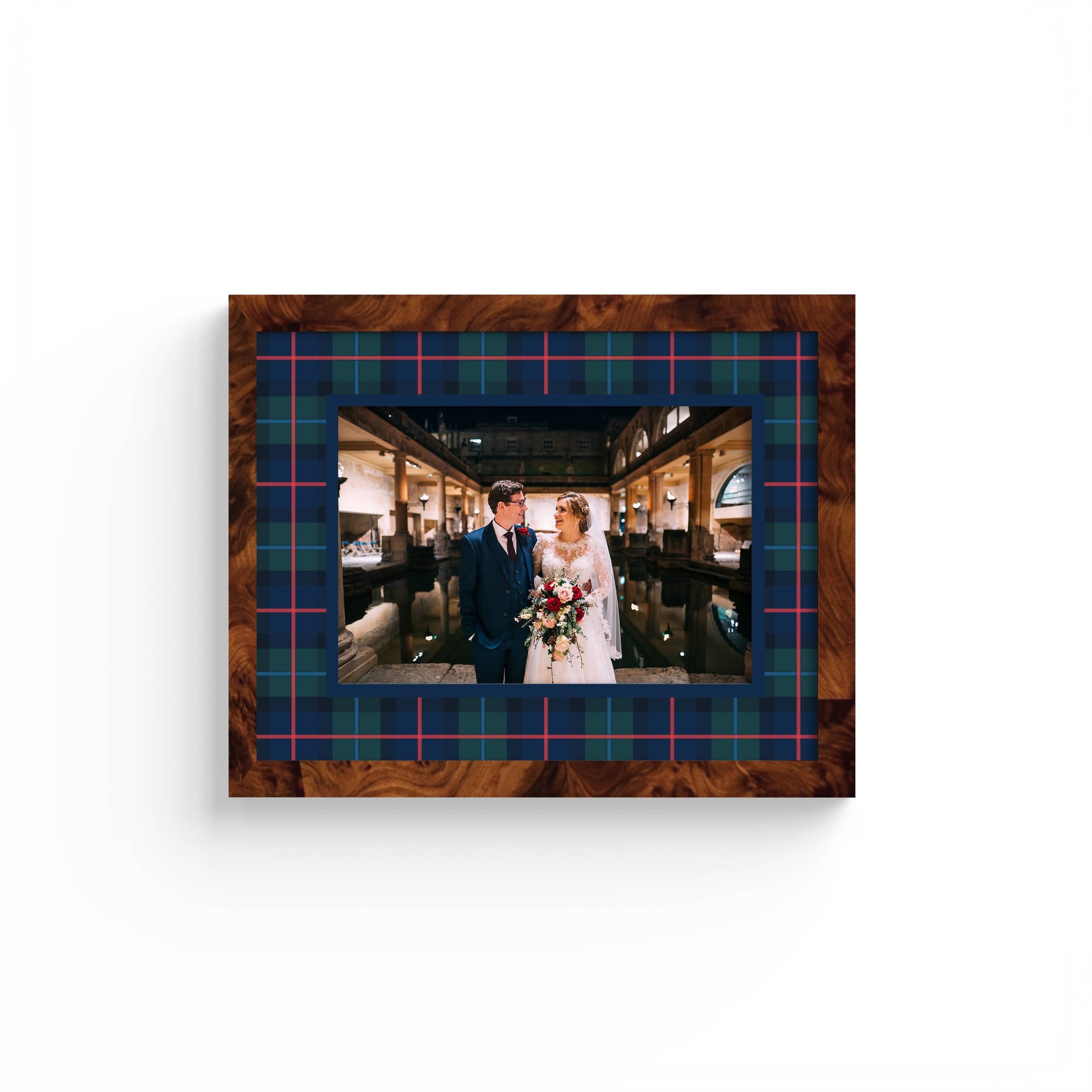 Campbell of Cawdor Tartan Photo Mount - custom photo mat for framing - equestrian gifts - burlwood frame - wall hanging - Coeur et Maman
