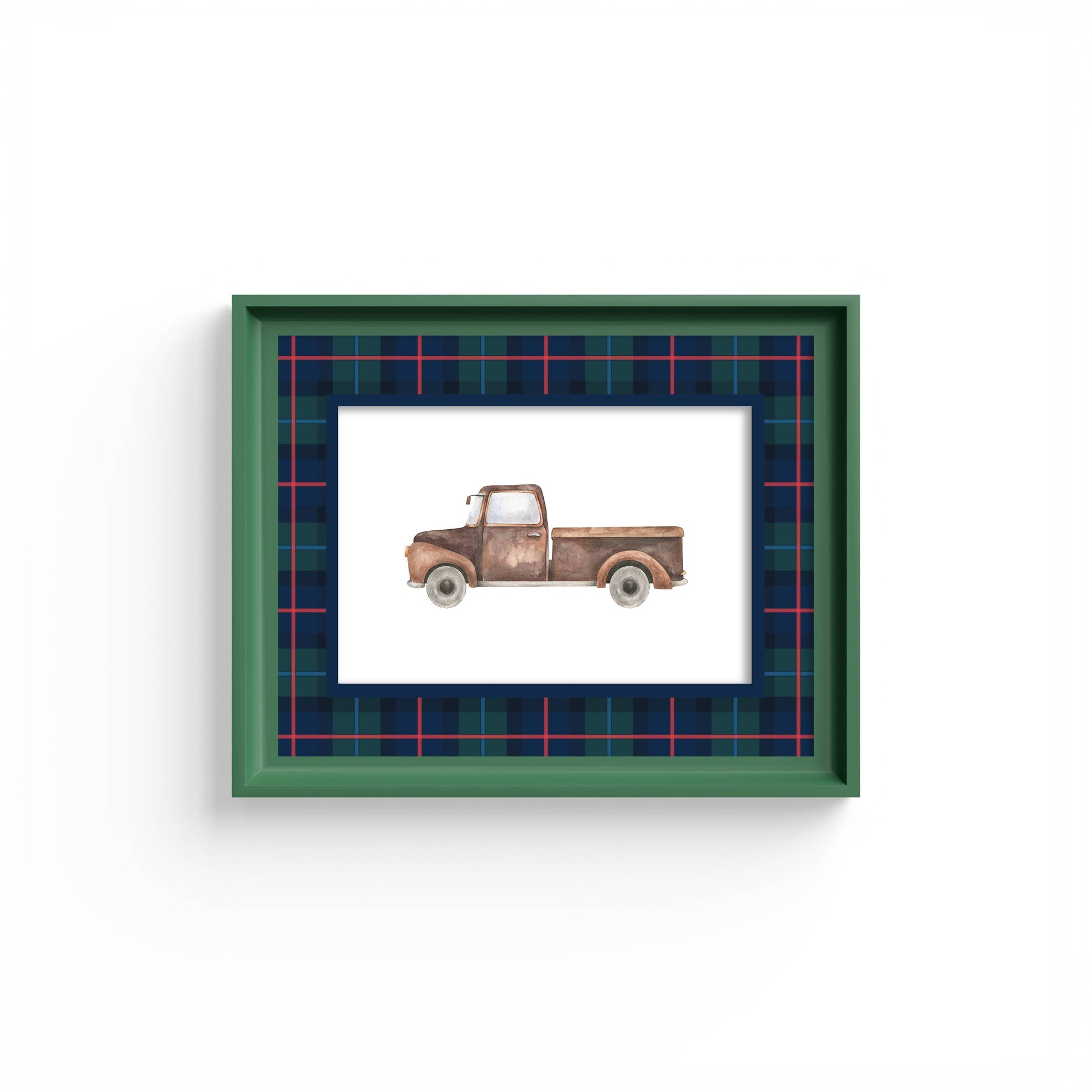 Campbell of Cawdor Tartan Photo Mount - mount for picture frame - equestrian gifts - green frame - wall hanging - Coeur et Maman