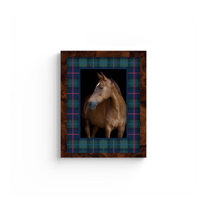 Campbell of Cawdor Tartan Photo Mount - custom photo mat for framing - equestrian gifts - burlwood frame - wall hanging - Coeur et Maman