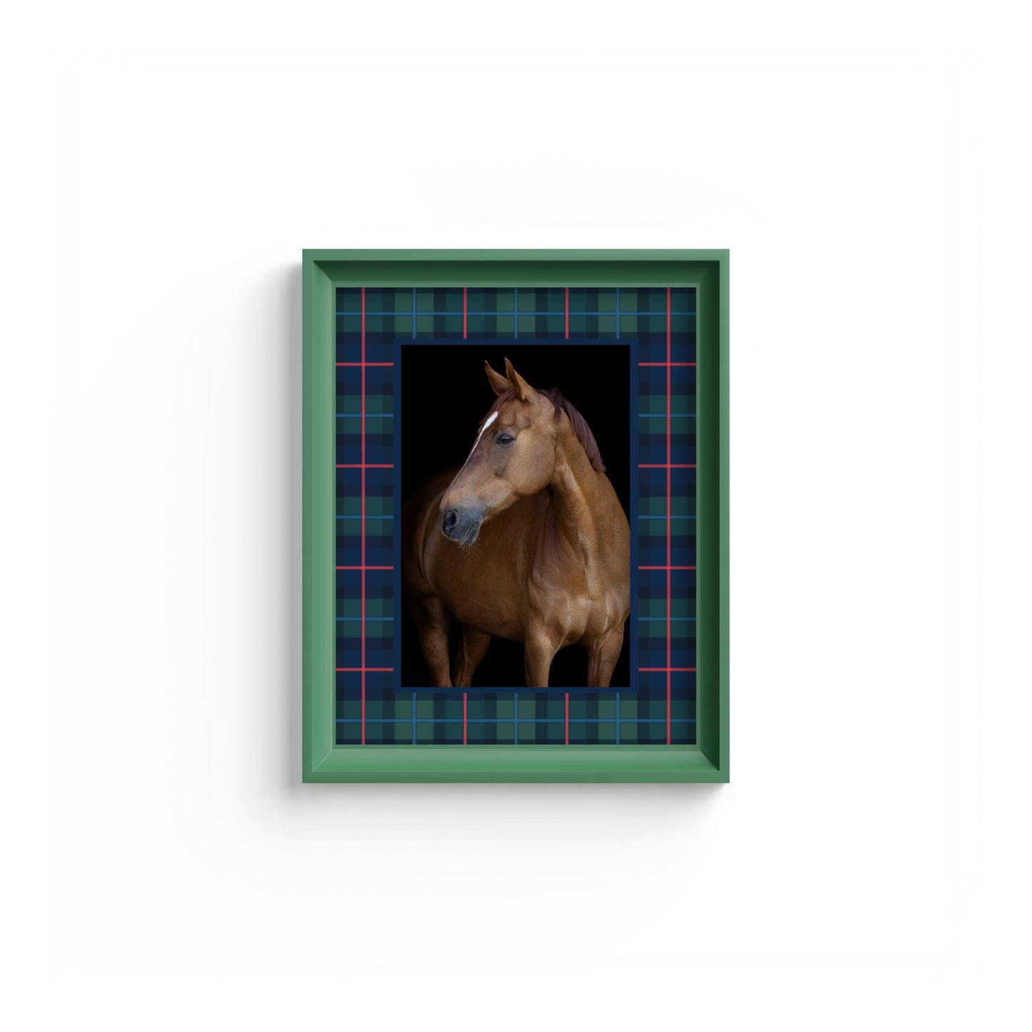 Campbell of Cawdor Tartan Photo Mount - mount for picture frame - equestrian gifts - green frame - wall hanging - Coeur et Maman