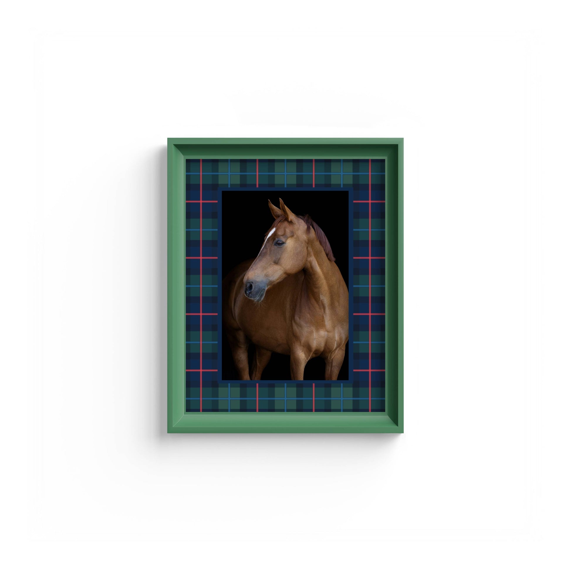 Campbell of Cawdor Tartan Photo Mount - mount for picture frame - equestrian gifts - green frame - wall hanging - Coeur et Maman