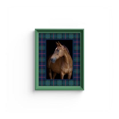 Campbell of Cawdor Tartan Photo Mount - mount for picture frame - equestrian gifts - green frame - wall hanging - Coeur et Maman
