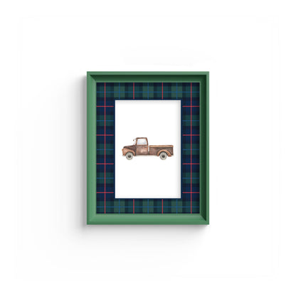 Campbell of Cawdor Tartan Photo Mount - mount for picture frame - equestrian gifts - green frame - wall hanging - Coeur et Maman