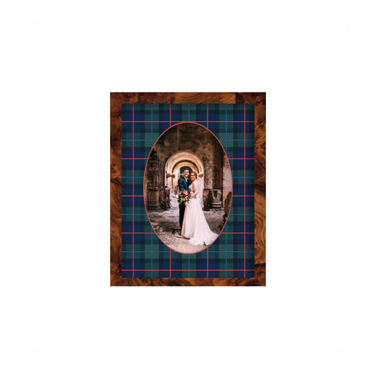 Campbell of Cawdor Tartan Photo Mount - custom photo mat for framing for wedding photos - modern wedding gifts - burlwood frame - wall hanging - Coeur et Maman