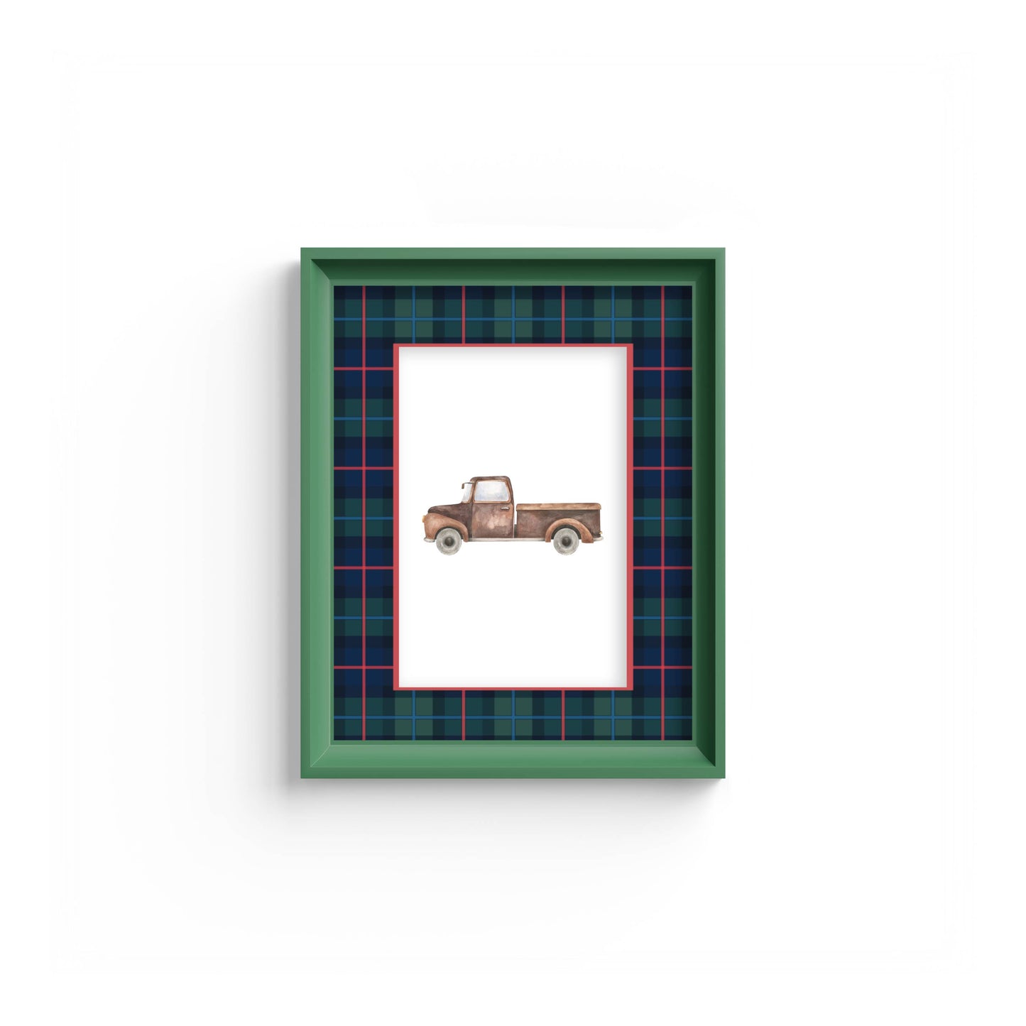 Campbell of Cawdor Tartan Photo Mount - mount for picture frame for wedding photos - modern wedding presents - green frame - wall hanging - Coeur et Maman