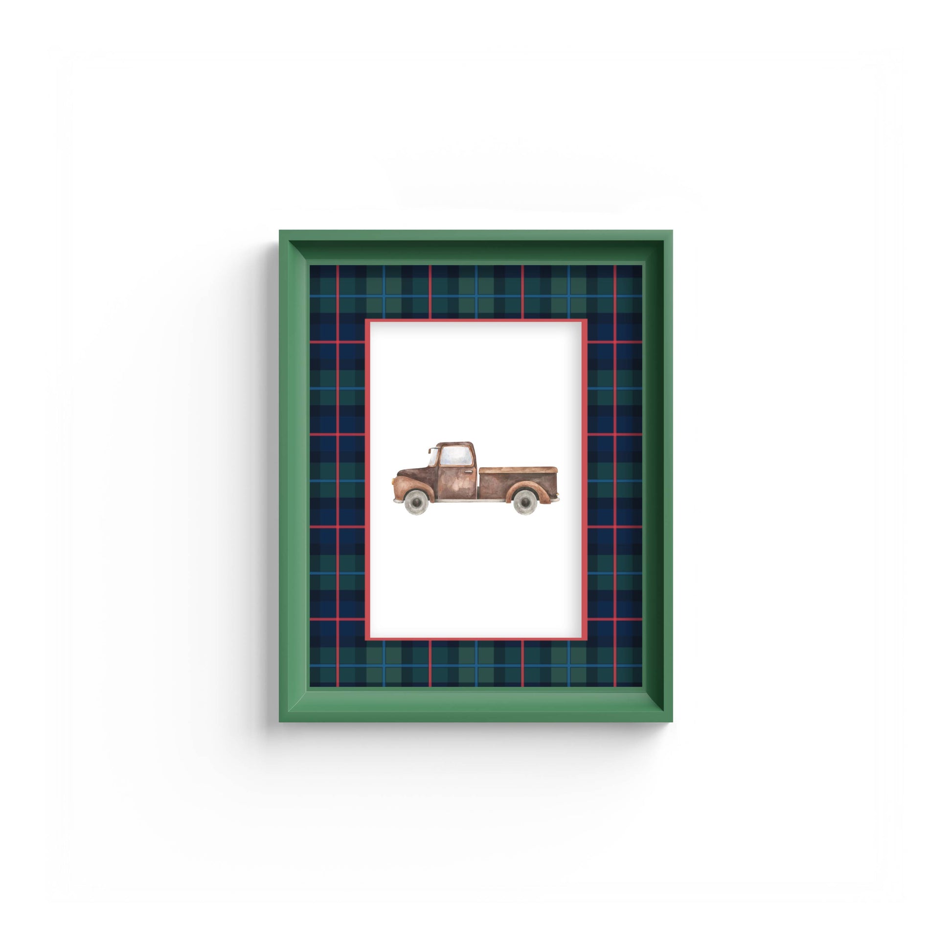 Campbell of Cawdor Tartan Photo Mount - mount for picture frame for wedding photos - modern wedding presents - green frame - wall hanging - Coeur et Maman
