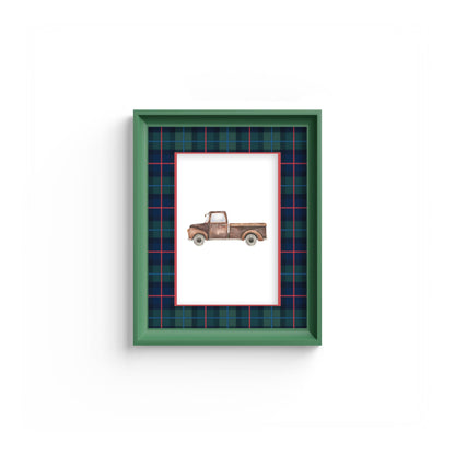 Campbell of Cawdor Tartan Photo Mount - mount for picture frame for wedding photos - modern wedding presents - green frame - wall hanging - Coeur et Maman