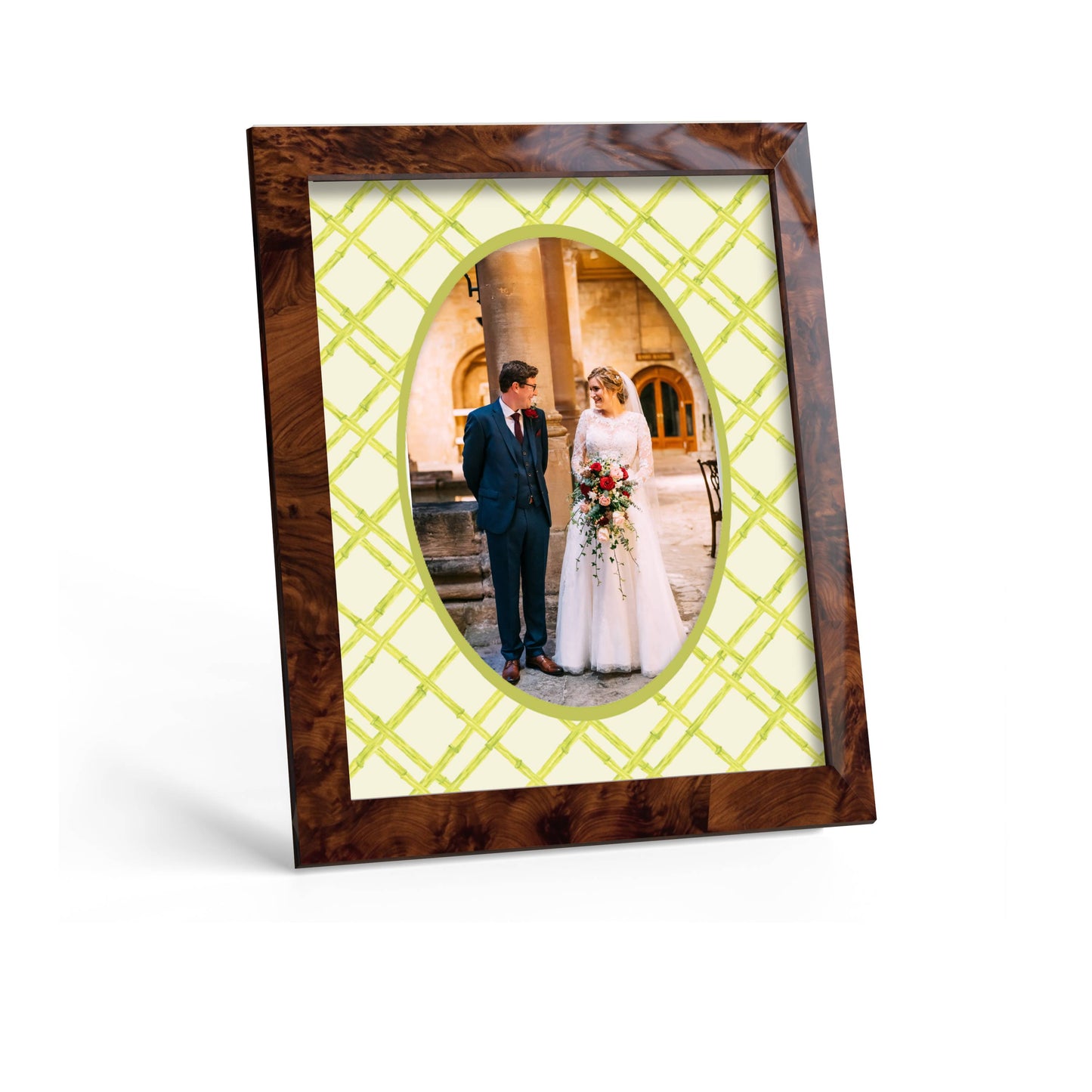Bamboo Photo Mount - custom photo mat for framing for wedding photos - modern wedding gifts - burlwood frame - wall hanging - Coeur et Maman