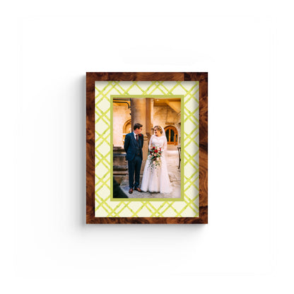 Bamboo Photo Mount - custom photo mat for framing for wedding photos - modern wedding gifts - burlwood frame - wall hanging - Coeur et Maman
