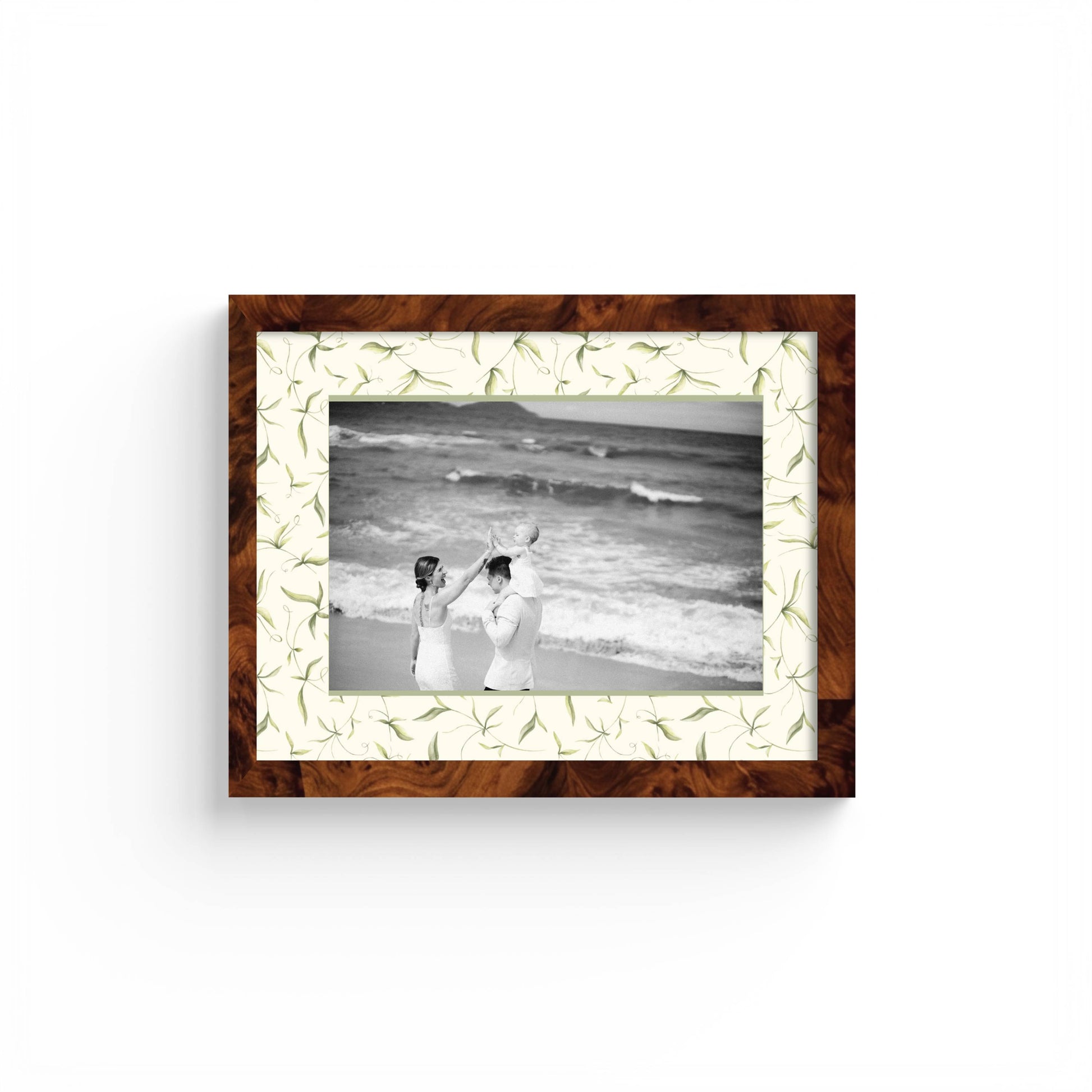 Botanical Photo Mount - custom photo mat for framing -burlwood frame - wall hanging - Coeur et Maman