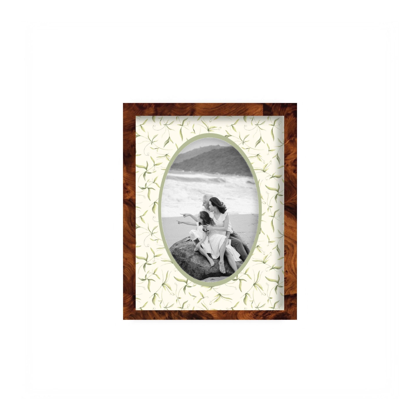 Botanical Photo Mount - custom photo mat for framing -burlwood frame - wall hanging - Coeur et Maman