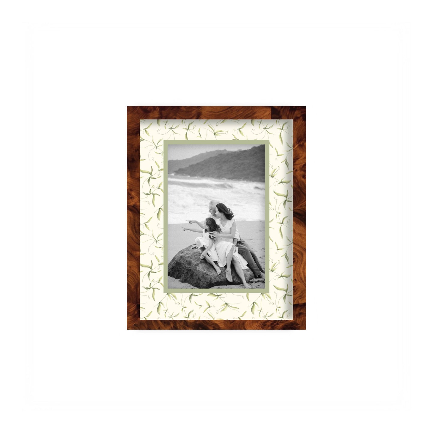 Botanical Photo Mount - custom photo mat for framing -burlwood frame - wall hanging - Coeur et Maman