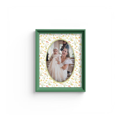 Floral Photo Mount - mount for picture frame - green frame - wall hanging - Coeur et Maman