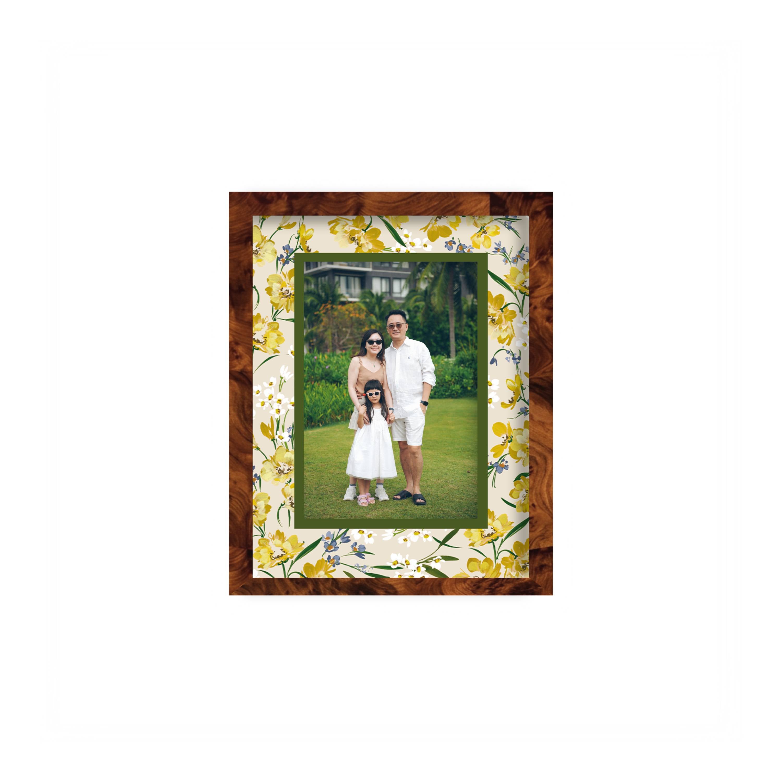 Rectangular Green Garden Floral Patterned Photo Mount – Coeur et Maman