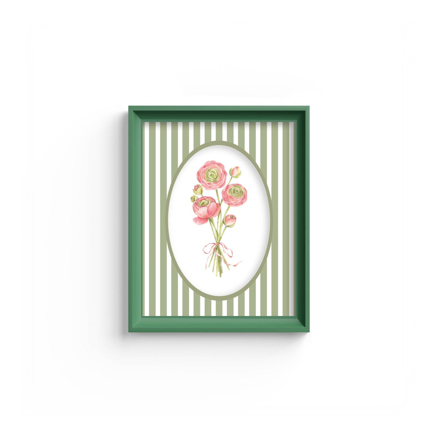 Medium Stripes Photo Mount - mount for picture frame - green frame - wall hanging - Coeur et Maman