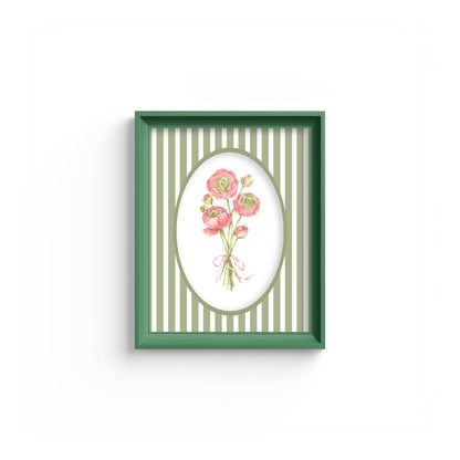 Medium Stripes Photo Mount - mount for picture frame - green frame - wall hanging - Coeur et Maman