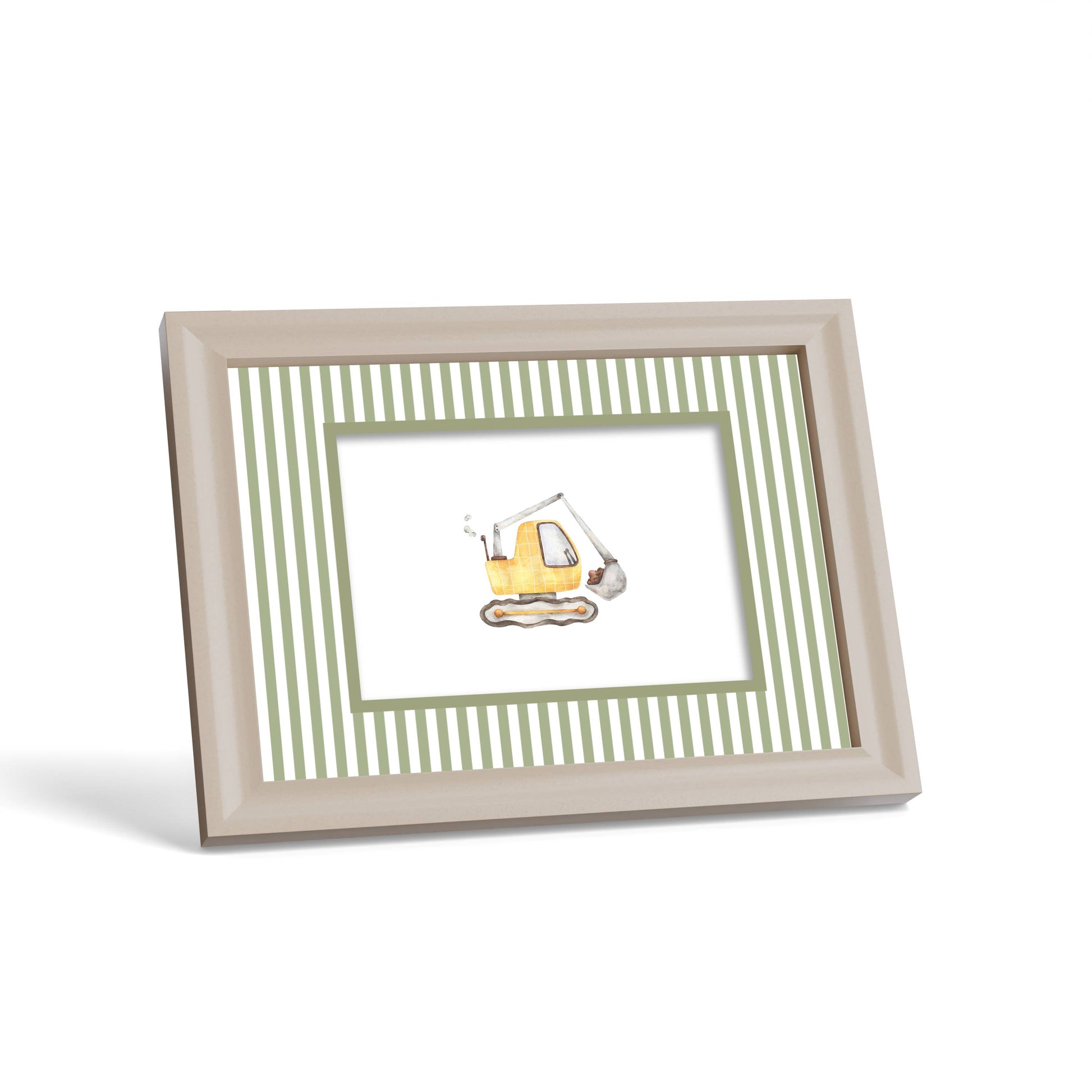 Small Stripes Photo Mount - custom photo mat for framing - cream frame - surface leaning - Coeur et Maman