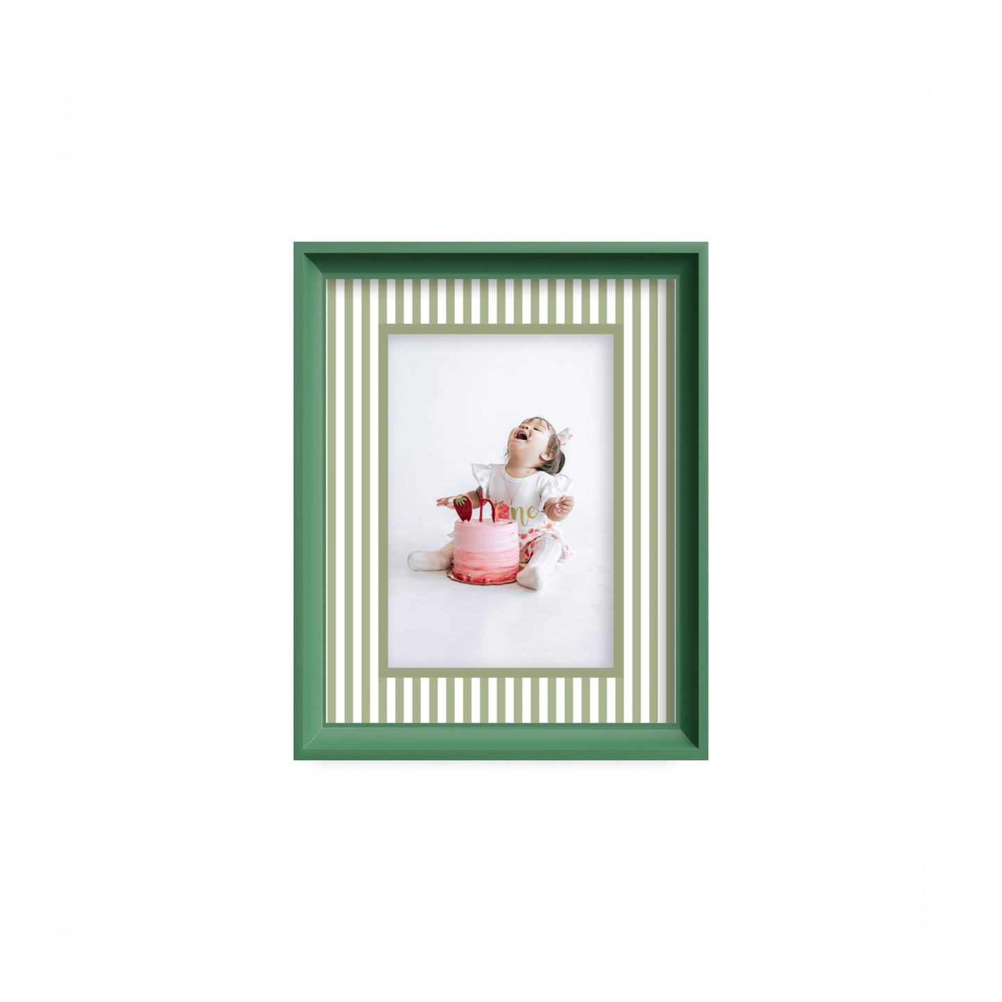 Small Stripes Photo Mount - mount for picture frame - green frame - wall hanging - Coeur et Maman